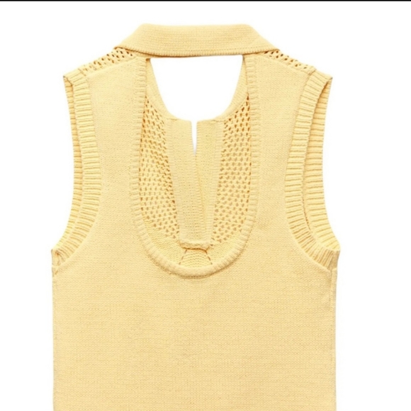 I ACCEPT OFFERS!  Zara Knitwear Halter Mini-Dress. Light Yellow. Large. NEW. - Picture 5 of 5